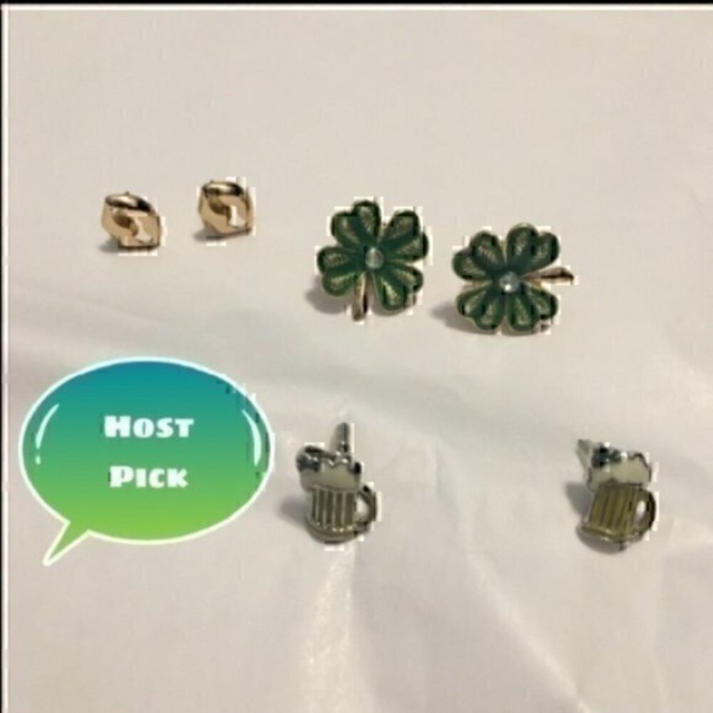 3 pairs of Irish St Patties Day Earrings
